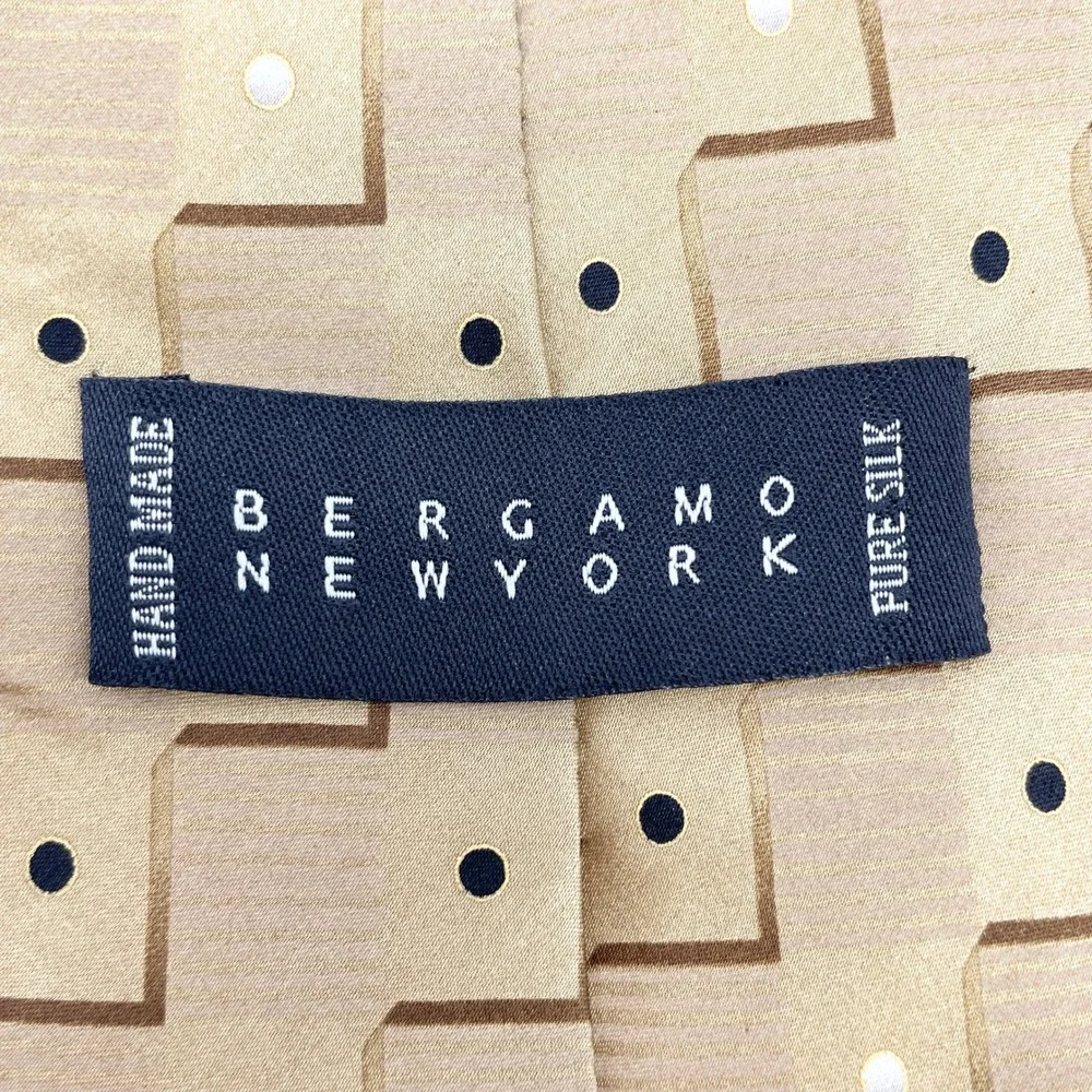 Bergamo New York Men Silk Tie‎ Classic Geometric Handmade Luxury Timeless Office